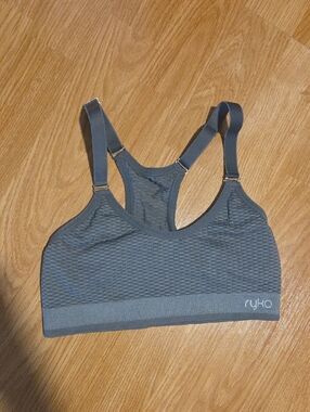 Ryka Charcoal Textured Racerback Sports Bra